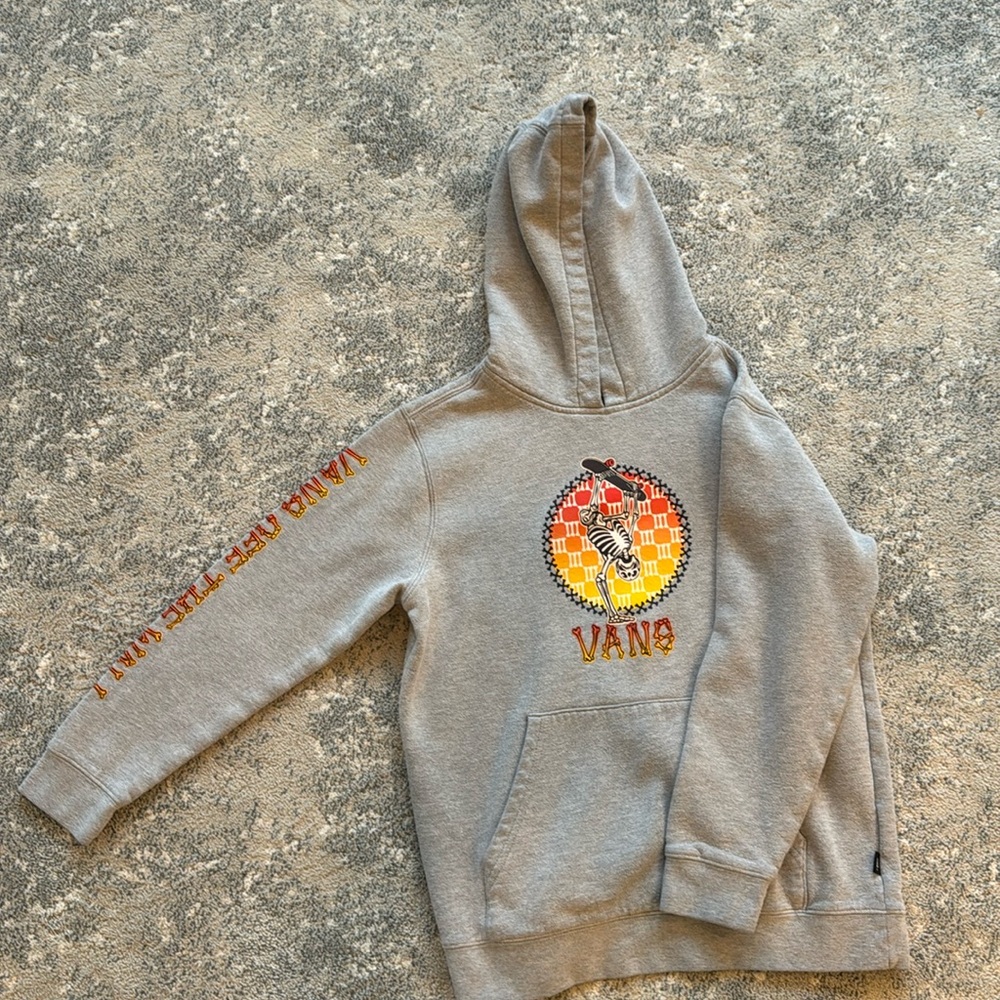 Vans Off The Wall Sweatshirt, Youth Large, Grey